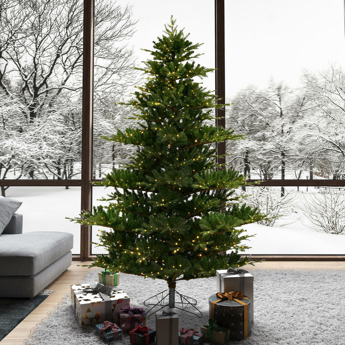 7'6"Hx67"W PE Sherwood Fir Artificial Christmas Tree, LED Pre-Lit -Green - G204276LED