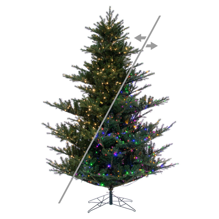 6'6"Hx63"W PE Sherwood Fir Artificial Christmas Tree, Micro LED Pre-Lit (Multi-Mode) -Green - G204268LEDCC