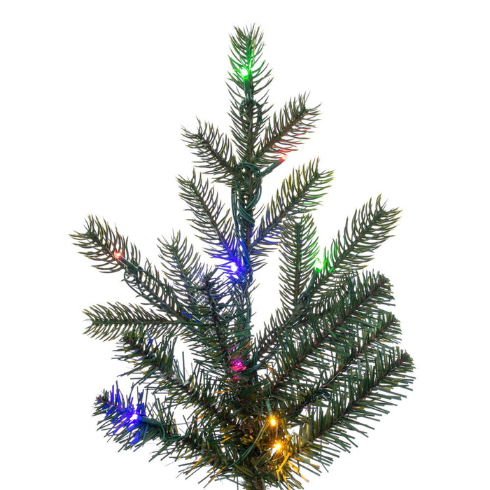 7'6"Hx67"W PE Sherwood Fir Artificial Christmas Tree, Micro LED Pre-Lit (Multi-Mode) -Green - G204278LEDCC