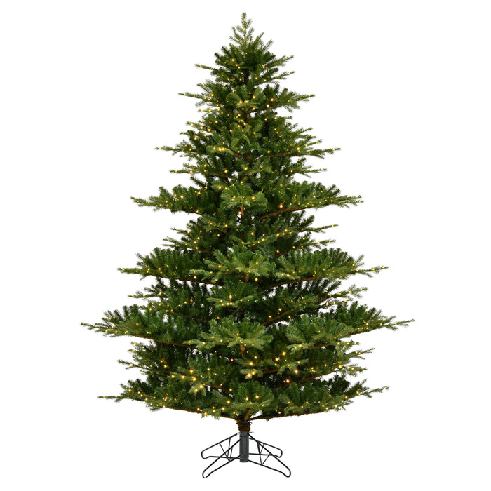 9'Hx81"W PE Sherwood Fir Artificial Christmas Tree, LED Pre-Lit -Green - G204281LED