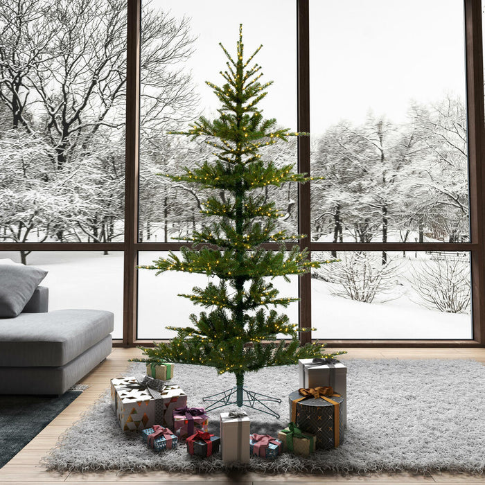 7'6"Hx57"W PE Yukon Artificial Christmas Tree, LED Pre-Lit -Green - G210176LED