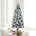 6'6"Hx42"W Flocked Jackson Pine Artificial Christmas Tree, Unlit -White - G225565