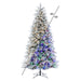 9'Hx51"W Flocked Jackson Pine Artificial Christmas Tree, Micro LED Pre-Lit (Multi-Mode) -White - G225583LEDCC
