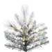 9'Hx51"W Flocked Jackson Pine Artificial Christmas Tree, Micro LED Pre-Lit (Multi-Mode) -White - G225583LEDCC