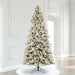 9'Hx51"W Flocked Jackson Pine Artificial Christmas Tree, LED Pre-Lit -White - G225581LED