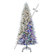 12'Hx64"W Flocked Jackson Pine Artificial Christmas Tree, Micro LED Pre-Lit (Multi-Mode) -White - G225593LEDCC