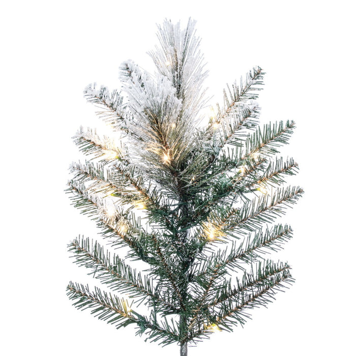 10'Hx56"W Flocked Jackson Pine Artificial Christmas Tree, Micro LED Pre-Lit (Multi-Mode) -White - G225588LEDCC