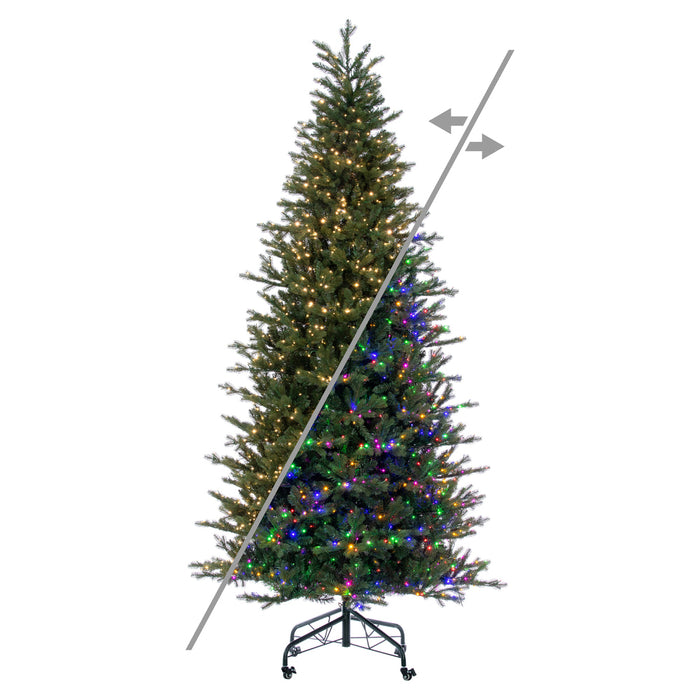 9'Hx54"W PE Washington Fraser Artificial Christmas Tree, Micro LED Pre-Lit (Multi-Mode) -Green - G230883LEDCC