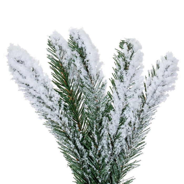 4'6"Hx17"W Snowy Flocked Alpine Artificial Christmas Tree, Unlit -Green - G232545