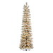 4'6"Hx17"W Snowy Flocked Alpine Artificial Christmas Tree, Micro LED Pre-Lit -Green - G232546LED
