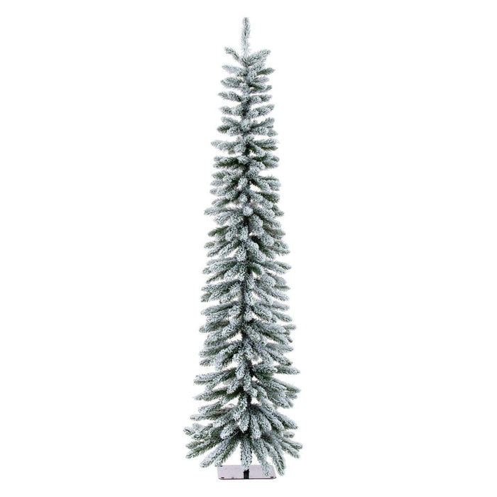 6'Hx19"W Snowy Flocked Alpine Artificial Christmas Tree, Unlit -Green - G232560