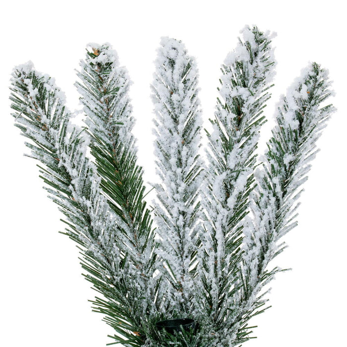 6'Hx19"W Snowy Flocked Alpine Artificial Christmas Tree, Unlit -Green - G232560