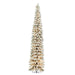 7'6"Hx22"W Snowy Flocked Alpine Artificial Christmas Tree, Micro LED Pre-Lit -Green - G232576LED