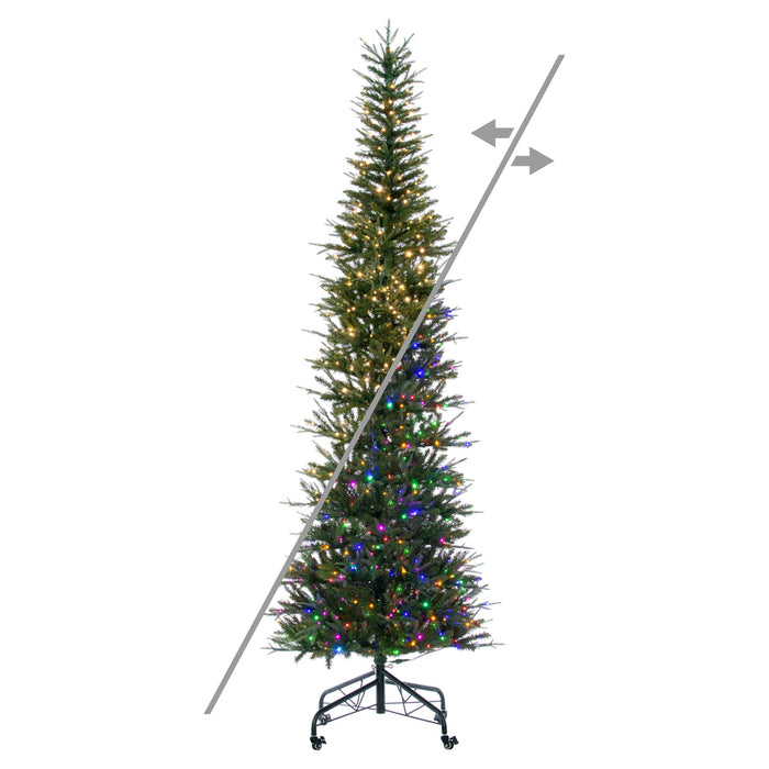 9'Hx34"W PE Tacoma Fraser Fir Artificial Christmas Tree, Micro LED Pre-Lit (Multi-Mode) -Green - G236283LEDCC