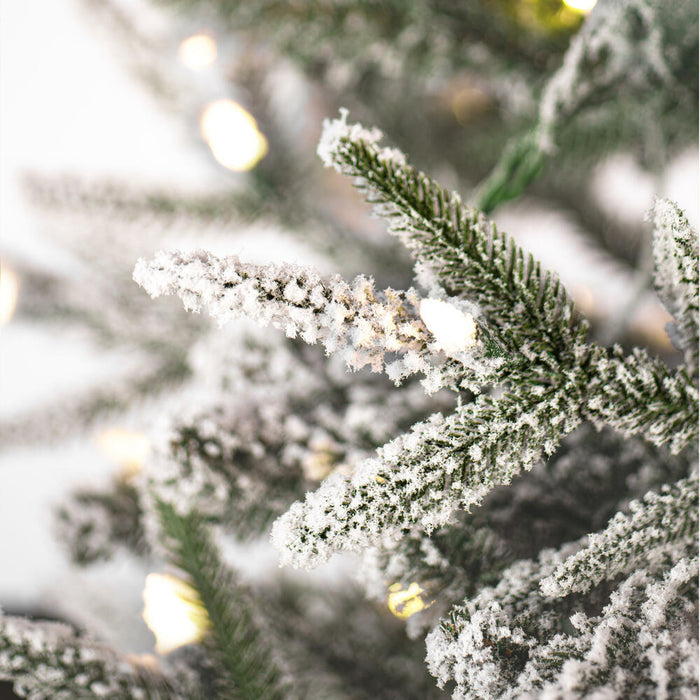 10'Hx37"W PE Frosted Tacoma Fraser Fir Artificial Christmas Tree, LED Pre-Lit -White - G236686LED