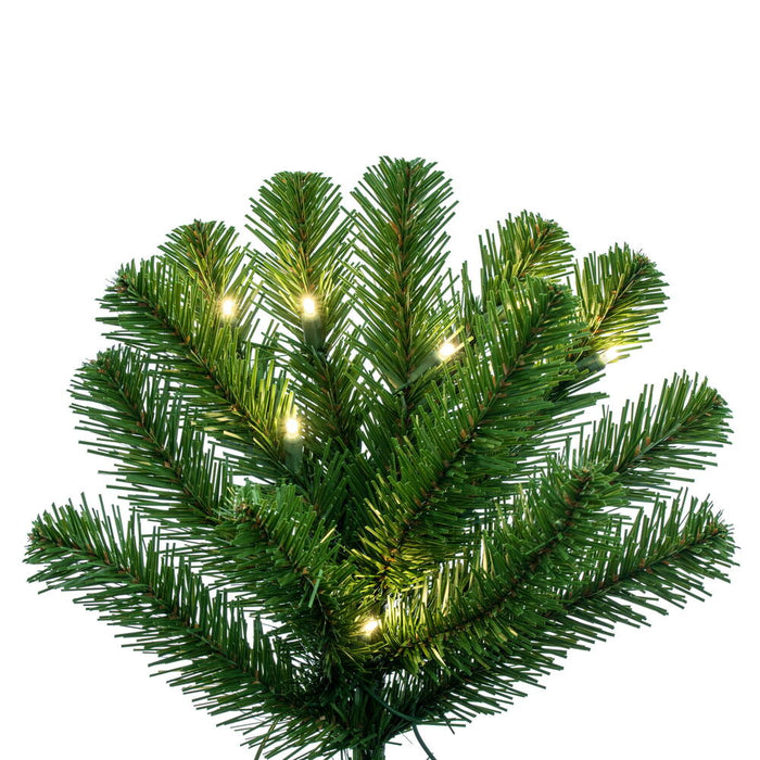 9'Hx48"W Slim Deluxe Sequoia Pine Artificial Christmas Tree, LED Pre-Lit -Green - G237481LED