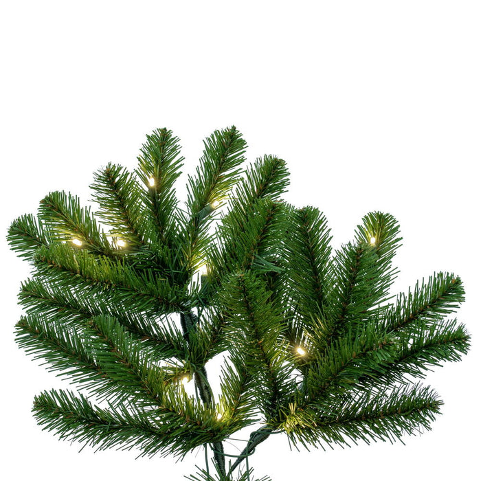 14'Hx68"W Slim Deluxe Sequoia Pine Artificial Christmas Tree, LED Pre-Lit -Green - G237496LED