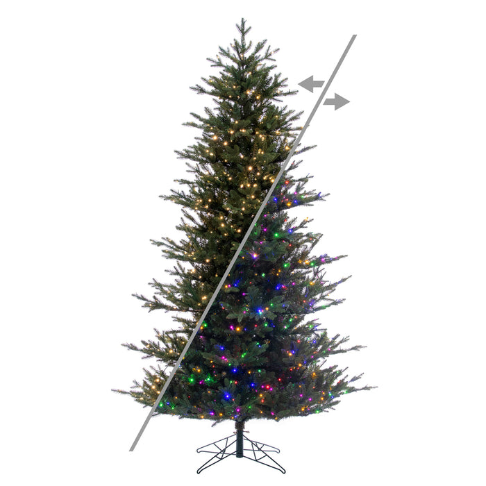 7'6"Hx55"W PE Colorado Fir Artificial Christmas Tree, Micro LED Pre-Lit (Multi-Mode) -Green - G250278LEDCC