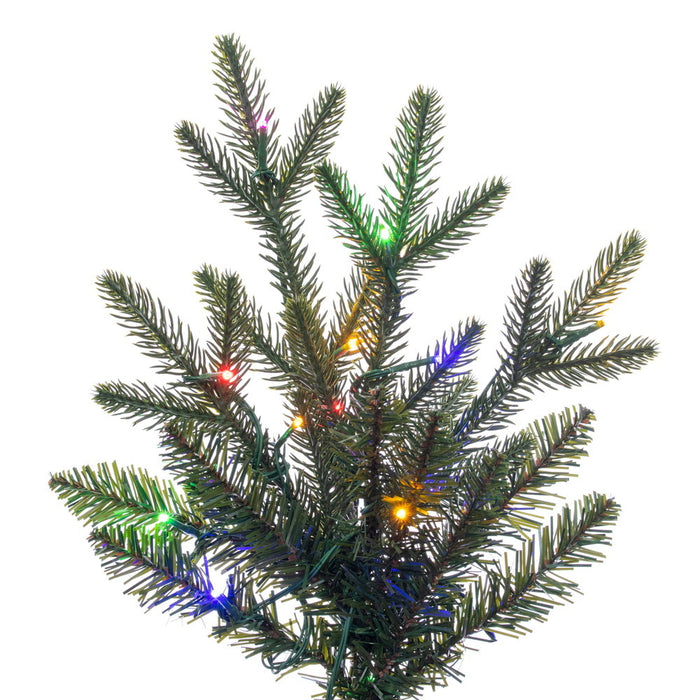 6'6"Hx51"W PE Colorado Fir Artificial Christmas Tree, Micro LED Pre-Lit (Multi-Mode) -Green - G250268LEDCC