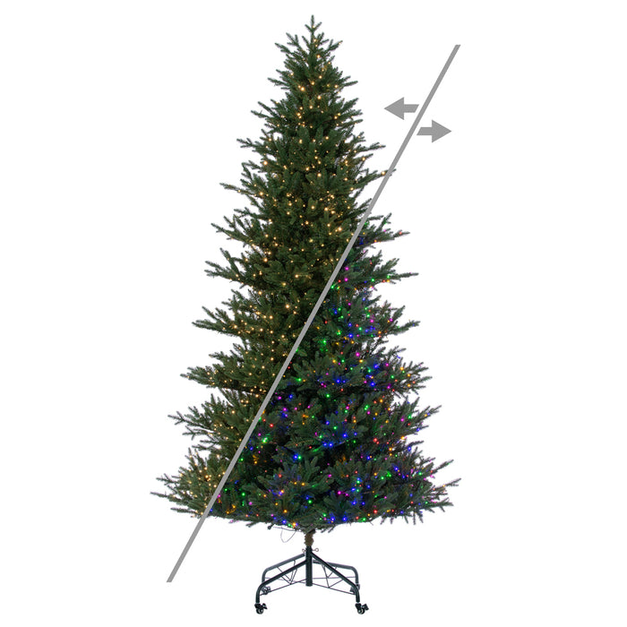 10'Hx67"W PE Colorado Blue Fir Artificial Christmas Tree, Micro LED Pre-Lit (Multi-Mode) -Green - G250688LEDCC