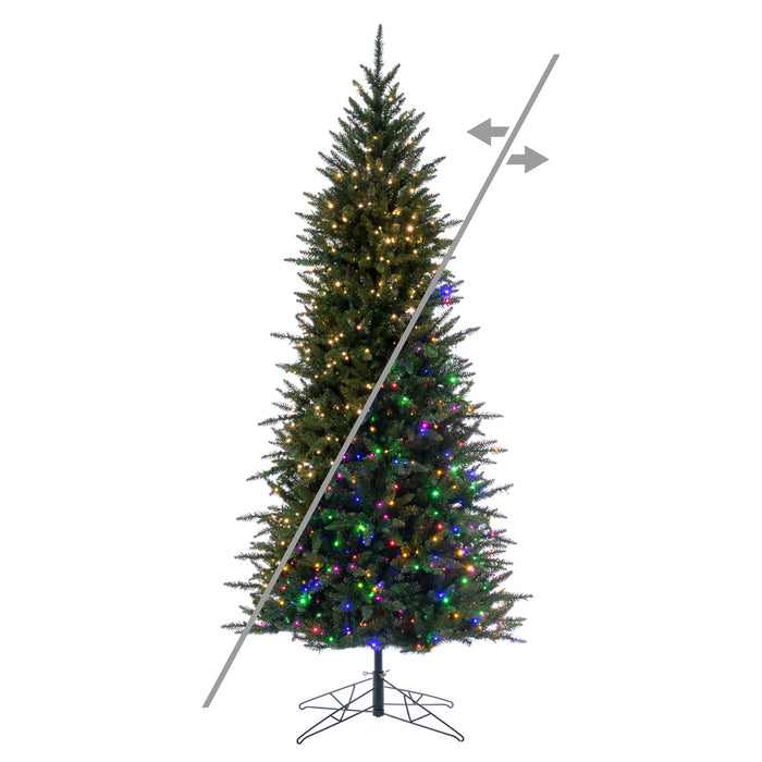 7'6"Hx41"W Noel Fir Artificial Christmas Tree, Micro LED Pre-Lit (Multi-Mode) -Green - G251478LEDCC
