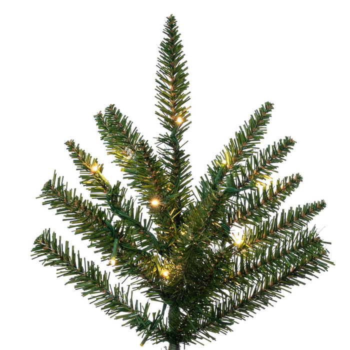 9'Hx49"W Noel Fir Artificial Christmas Tree, Micro LED Pre-Lit (Multi-Mode) -Green - G251483LEDCC