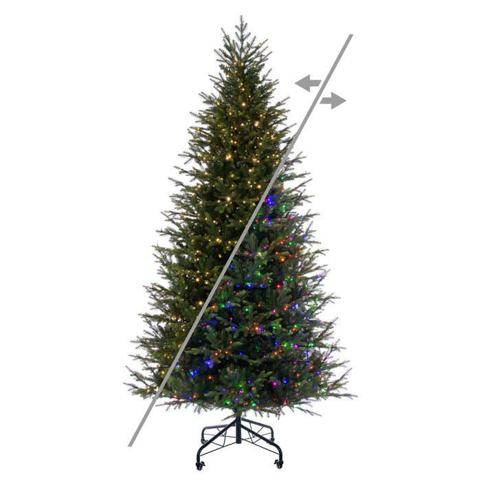 9'Hx63"W PE Orchard Fraser Fir Artificial Christmas Tree, Micro LED Pre-Lit (Multi-Mode) -Green - G252283LEDCC