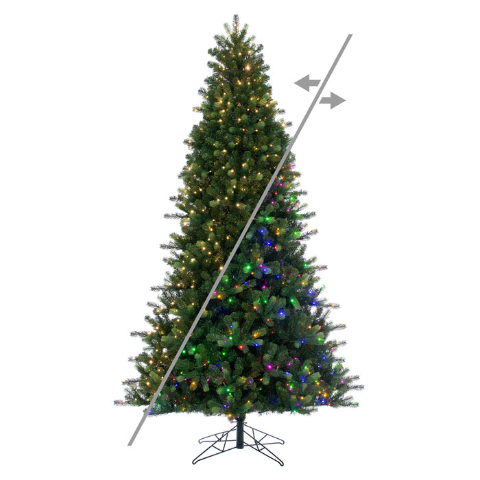 6'6"Hx47"W PE Vermont Spruce Artificial Christmas Tree, Micro LED Pre-Lit (Multi-Mode) -Green - G254268LEDCC