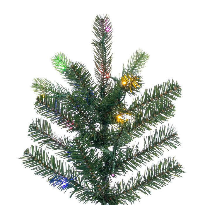 6'6"Hx47"W PE Vermont Spruce Artificial Christmas Tree, Micro LED Pre-Lit (Multi-Mode) -Green - G254268LEDCC