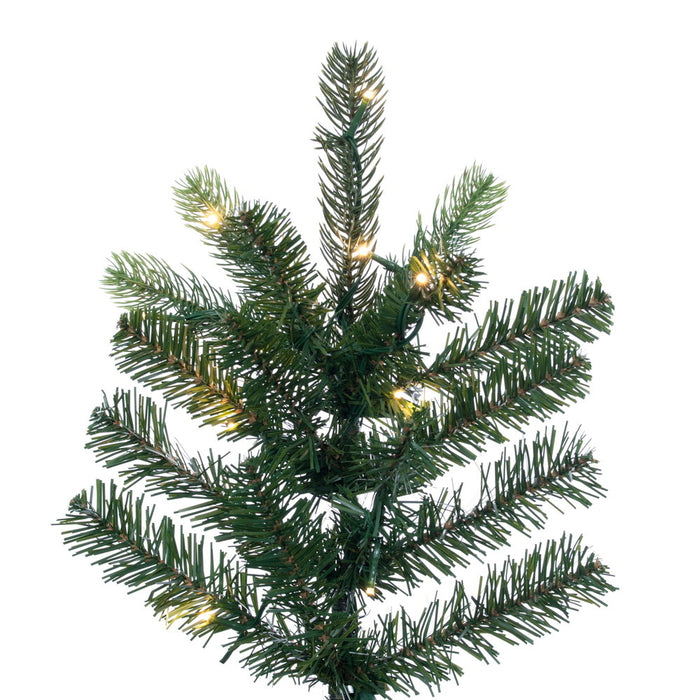 6'6"Hx47"W PE Vermont Spruce Artificial Christmas Tree, Micro LED Pre-Lit (Multi-Mode) -Green - G254268LEDCC