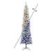 6'Hx19"W Pencil Flocked Crest Pine Artificial Christmas Tree, Micro LED Pre-Lit (Multi-Mode) -White/Green - G256363LEDCC
