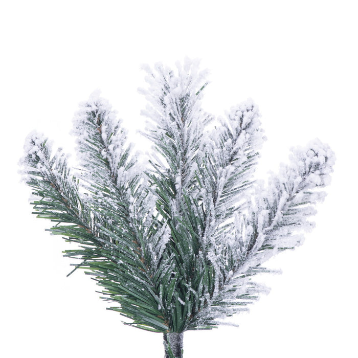 9'Hx31"W Pencil Flocked Crest Pine Artificial Christmas Tree, Unlit -White/Green - G256380