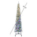 9'Hx31"W Pencil Flocked Crest Pine Artificial Christmas Tree, Micro LED Pre-Lit (Multi-Mode) -White/Green - G256383LEDCC
