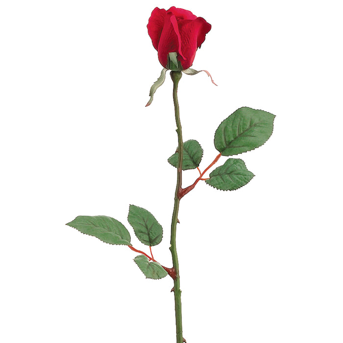 26" Silk Large Planter Rose Bud Flower Spray -Red (pack of 24) - GR1004-RE