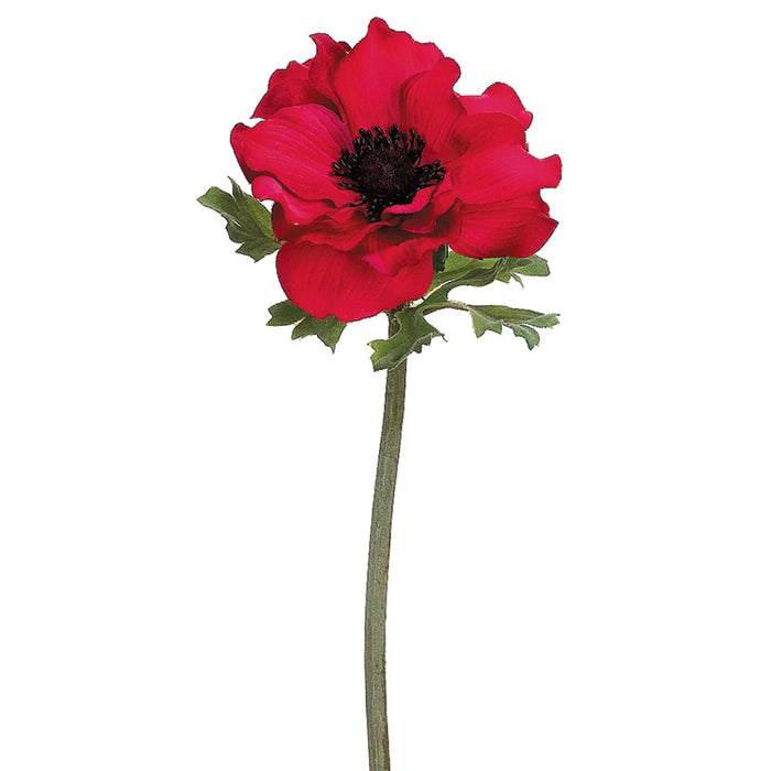 15" Silk Anemone Flower Spray -Red (pack of 12) - GTA012-RE