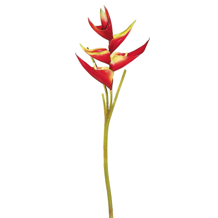 34" Silk Small Heliconia Flower Spray -Red/Yellow (pack of 12) - GTH702-RE/YE