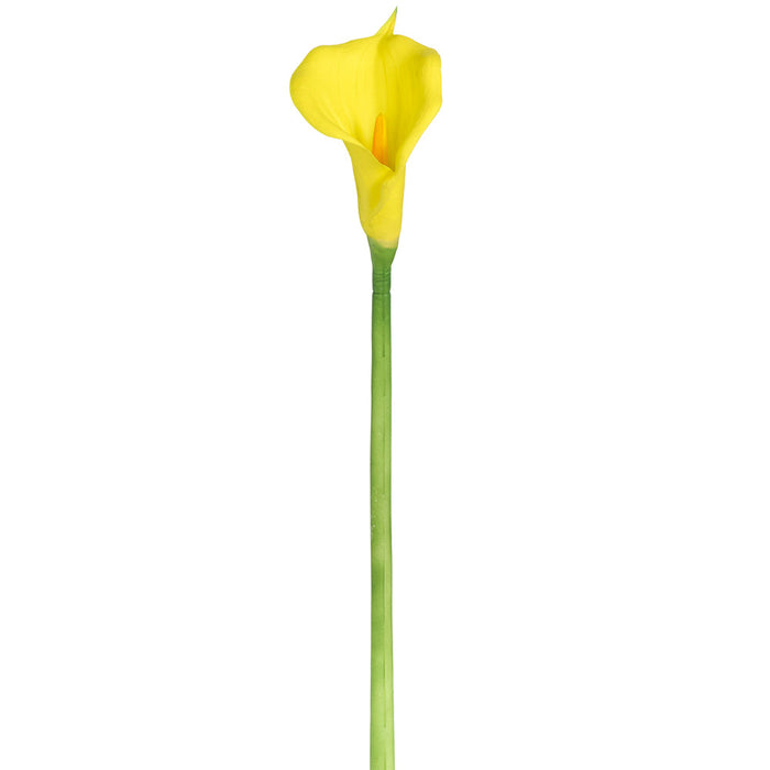 33" Silk Jumbo Calla Lily Flower Spray -Yellow (Pack of 12) - GTL086-YE
