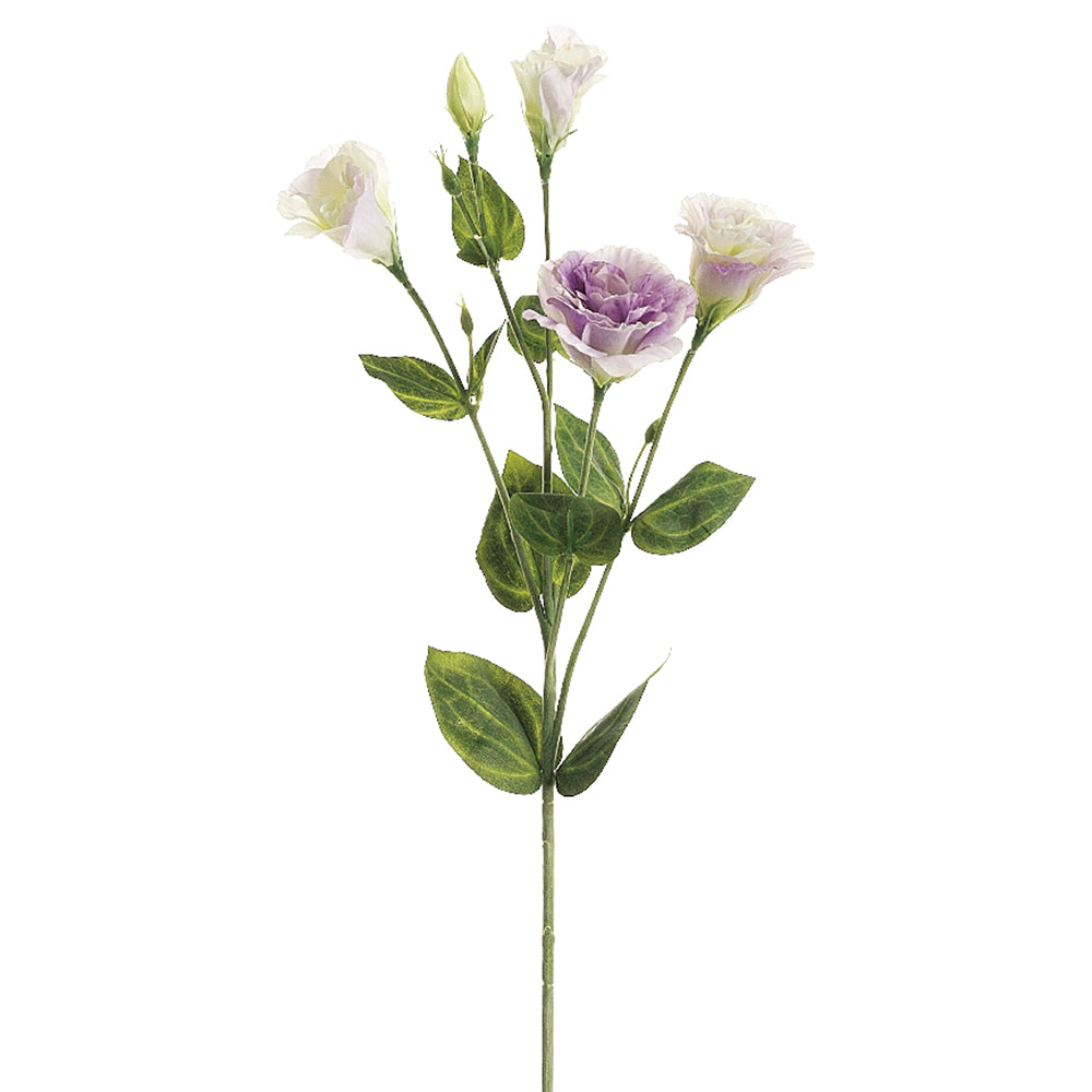 30" Silk Lisianthus Flower Spray 2 Tone Lavender Lisianthus Stem — Silks Are Forever