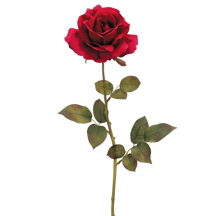28" Silk Queen Rose Flower Spray -Red (pack of 12) - GTR638-RE