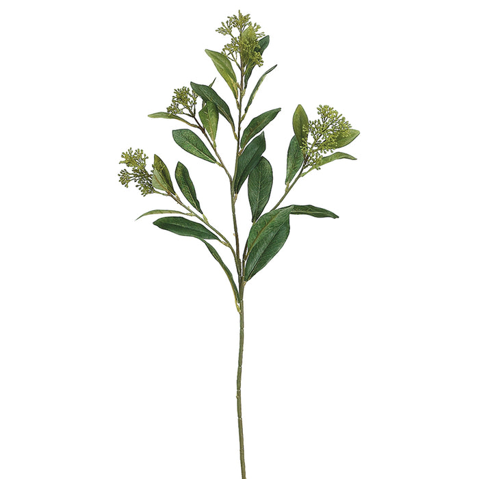 28.5" Silk Skimmia Flower Spray -Green (pack of 12) - GTS104-GR