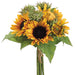 17" Handwrapped Sunflower Silk Flower Bouquet -Yellow/Gold (pack of 6) - HBQ390-YE/GO