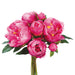 14" Handwrapped Peony Silk Flower Bouquet -Dark Pink (pack of 6) - HBQ435-PK/DK