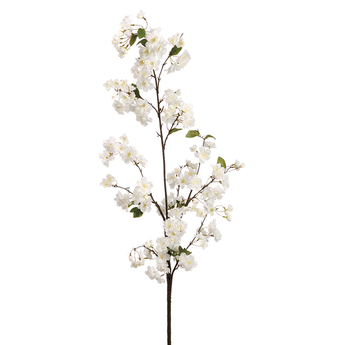 65" Handwrapped Silk Cherry Blossom Flower Spray -White (pack of 6) - HSC065-WH