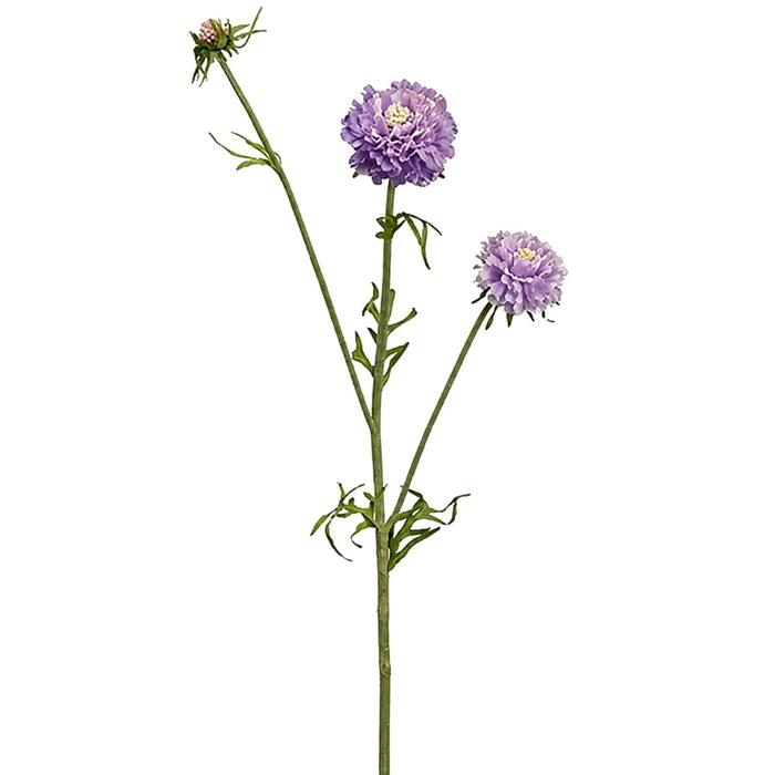 27.5" Silk Scabiosa Flower Stem -Lavender (Pack of 12) - HSC079-LV