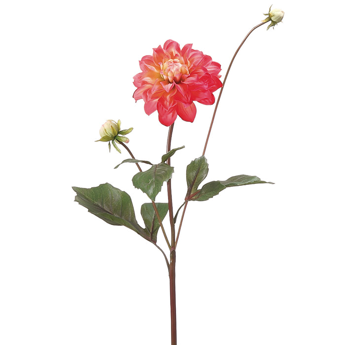 26" Handwrapped Silk Garden Dahlia Flower Spray -Peach/Pink (pack of 12) - HSD613-PE/PK