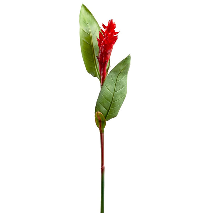 34.5" Handwrapped Artificial Torch Ginger Flower Stem -2 Tone Red (pack of 6) - HSG180-RE