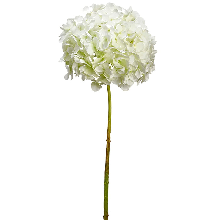 24" Hand-Wrapped Silk Hydrangea Flower Stem -White (Pack of 12) - HSH171-WH