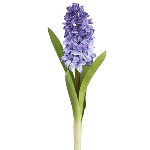 12.5" Handwrapped Silk Hyacinth Flower Spray -Blue (pack of 12) - HSH337-BL