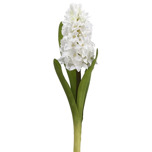 12.5" Handwrapped Silk Hyacinth Flower Spray -White (pack of 12) - HSH337-WH