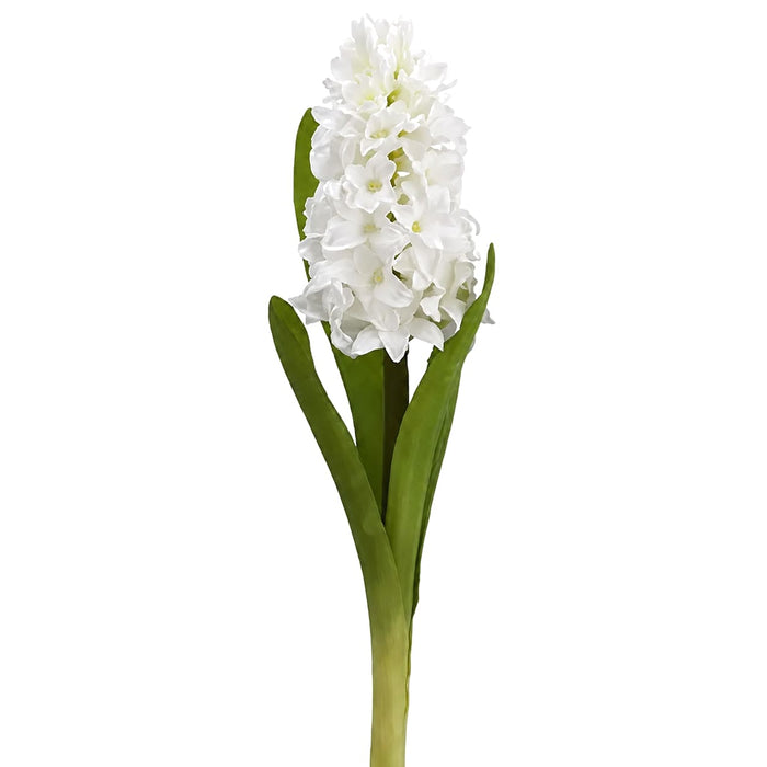 12.5" Hand-Wrapped Silk Hyacinth Flower Spray -White (Pack of 12) - HSH337-WH